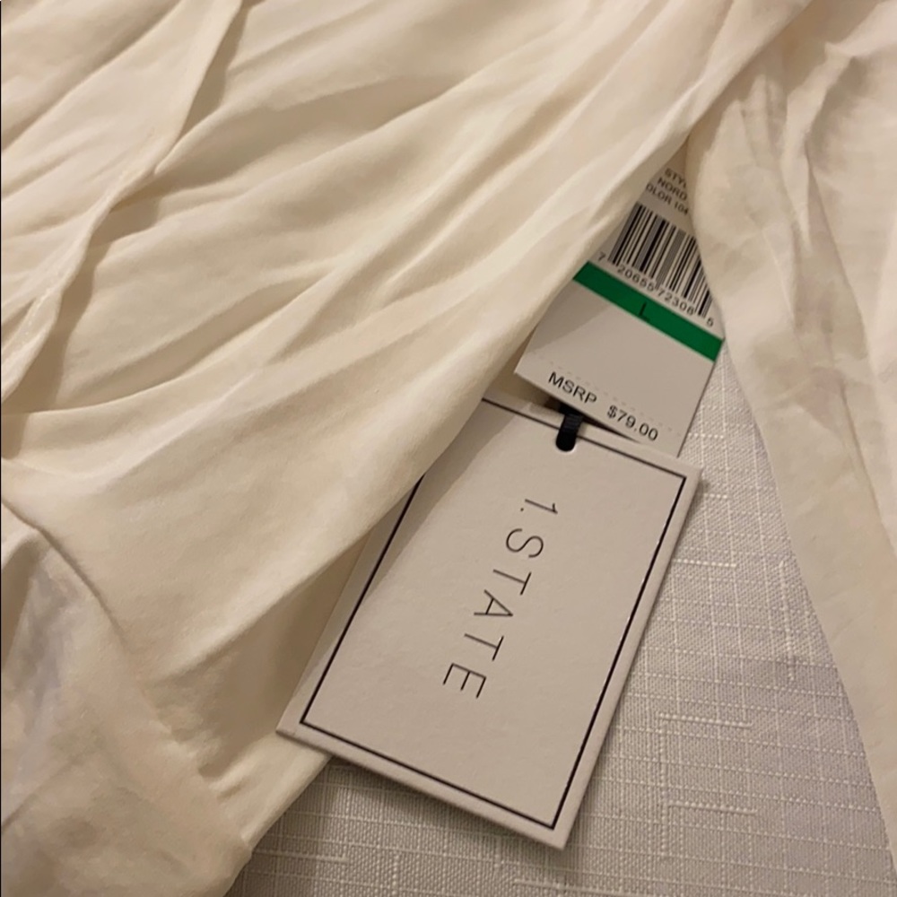 NWT Nordstrom 1. State- Peplum Blouse Off White - Picture 6 of 7